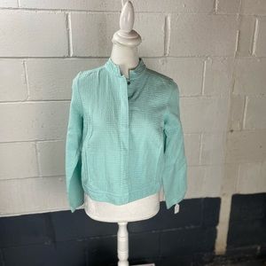 Eileen Fisher Blue Cotton Blazer Size Petit Small